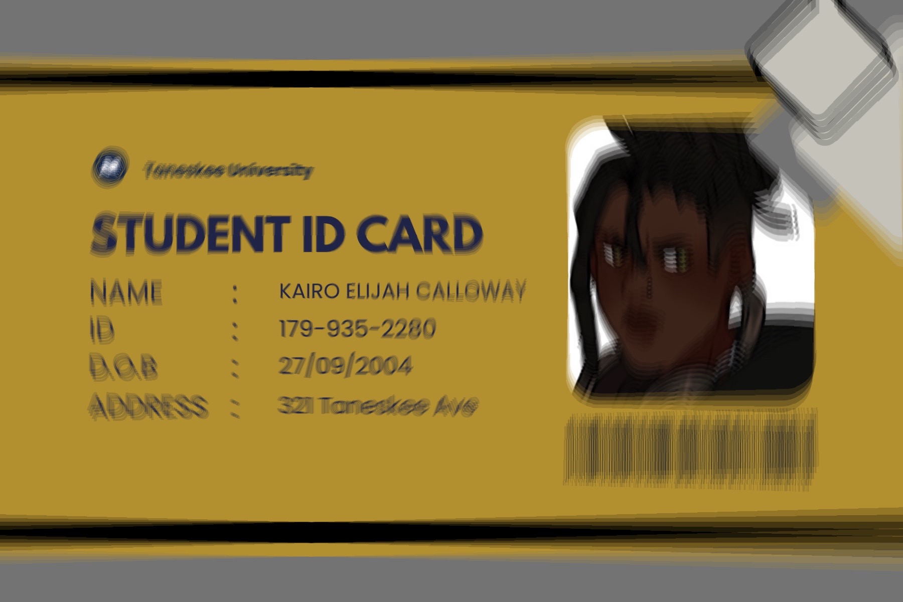 Glitch student ID card